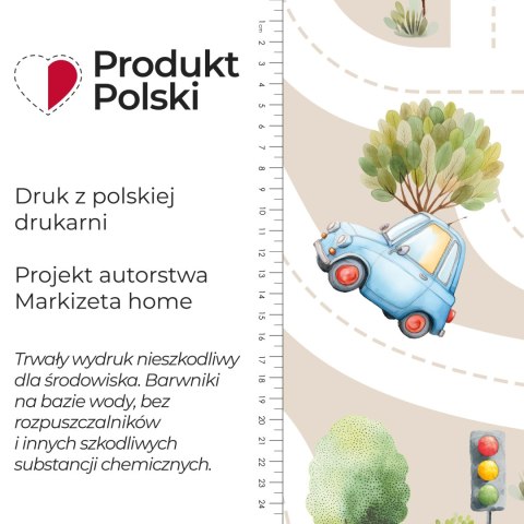 ULICE Z AUTAMI Tkanina dekoracyjna typu MILAS, szer. 165cm, kolor 004 beżowy D00373/MIL/004/165000/1