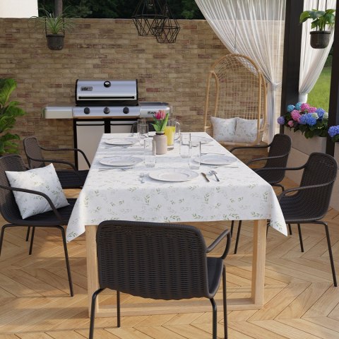 WIOSENNE LISTKI Tkanina dekoracyjna NINA WODOODPORNA, szer. 160cm, kolor 002 zielony D00210/NIW/002/160000/1