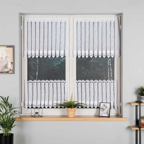 Zazdrostka haftowana panelowa na batyście, wys. 75cm, kolor biały 015552/420/001/000075/1