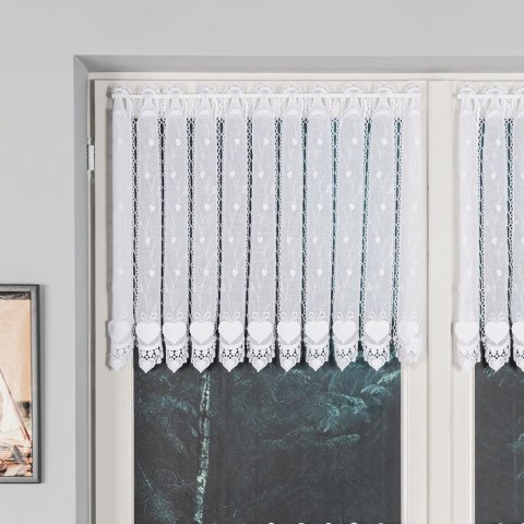 Zazdrostka haftowana panelowa na batyście, wys. 75cm, kolor biały 015552/420/001/000075/1