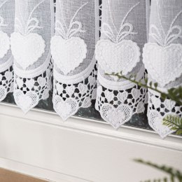 Zazdrostka haftowana panelowa na batyście, wys. 75cm, kolor biały 015552/420/001/000075/1