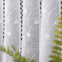 Zazdrostka haftowana panelowa na batyście, wys. 75cm, kolor biały 015552/420/001/000075/1
