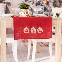 BŁYSZCZĄCY RENIFER Bieżnik z haftem, 50x100cm, kolor 003 czerwony 295157/KSP/L03/050100/1