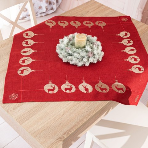 BŁYSZCZĄCY RENIFER Serweta z haftem, 85x85cm, kolor czerwony 295157/KSP/L03/085085/1 BŁYSZCZĄCY RENIFER Serweta z haftem, 85x85cm, kolor czerwony 295157/KSP/L03/085085/1
