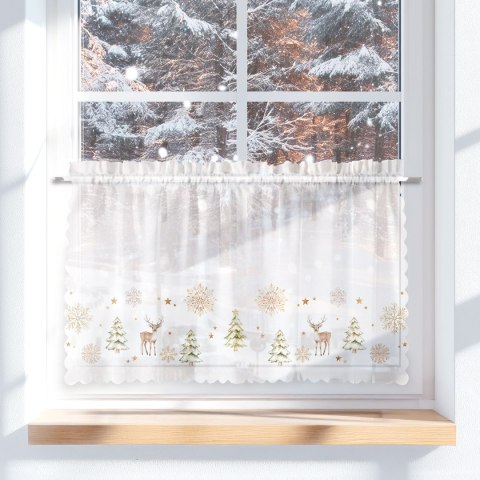 CHOINKI, ZIMOWA OPOWIEŚĆ Zazdrostka woalowa, WOAL, 40x100cm, kolor biały z barwnym wzorem PBN336/ZAZ/001/100040/1 CHOINKI, ZIMOWA OPOWIEŚĆ Zazdrostka woalowa, WOAL, 40x100cm, kolor biały z barwnym wzorem PBN336/ZAZ/001/100040/1