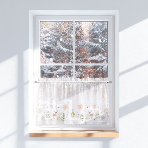 CHOINKI, ZIMOWA OPOWIEŚĆ Zazdrostka woalowa, WOAL, 40x100cm, kolor biały z barwnym wzorem PBN336/ZAZ/001/100040/1 CHOINKI, ZIMOWA OPOWIEŚĆ Zazdrostka woalowa, WOAL, 40x100cm, kolor biały z barwnym wzorem PBN336/ZAZ/001/100040/1