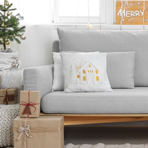 DOMEK Z EFEKTEM 3D Poszewka dekoracyjna VELVET, 40x40cm, kolor biały PBN338/POP/001/040040/1