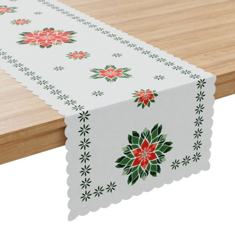 FOLK, GWIAZDA BETLEJEMSKA Bieżnik NINA WODOODPORNA, 38x140cm, kolor biały PBN341/KSP/C01/038140/1 FOLK, GWIAZDA BETLEJEMSKA Bieżnik NINA WODOODPORNA, 38x140cm, kolor biały PBN341/KSP/C01/038140/1