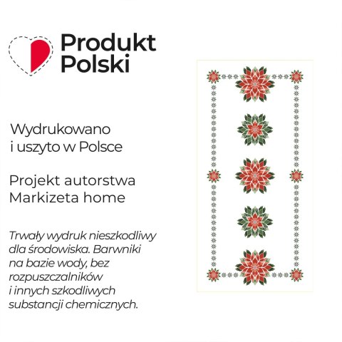FOLK, GWIAZDA BETLEJEMSKA Bieżnik NINA WODOODPORNA, 50x100cm, kolor biały PBN341/KSP/C01/050100/1 FOLK, GWIAZDA BETLEJEMSKA Bieżnik NINA WODOODPORNA, 50x100cm, kolor biały PBN341/KSP/C01/050100/1