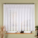 Firanka żakardowa ze wzorem pasowym, wys. 140cm, kolor biały 018534/000/001/000140/1