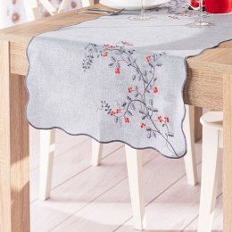 JARZĘBINOWY BLASK Bieżnik z haftem, 50x100cm, kolor 007 szary 645310/KSP/007/050100/1