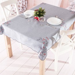 JARZĘBINOWY BLASK Obrus z haftem, 140cmx180cm, kolor 007 szary 645310/KSP/007/140180/1