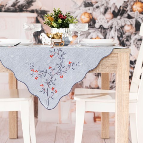 JARZĘBINOWY BLASK Serweta z haftem, 85x85cm, kolor szary 645310/KSP/007/085085/1 JARZĘBINOWY BLASK Serweta z haftem, 85x85cm, kolor szary 645310/KSP/007/085085/1