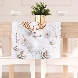 JELONEK Z EFEKTEM 3D Bieżnik NINA WODOODPORNA, 38x140cm, kolor biały PBN344/KSP/C01/038140/1