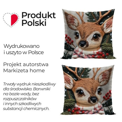 JELONEK Z EFEKTEM WYSZYWANIA Poszewka dekoracyjna VELVET, 40x40cm, kolor 004 beżowy PBN366/POP/004/040040/1 JELONEK Z EFEKTEM WYSZYWANIA Poszewka dekoracyjna VELVET, 40x40cm, kolor 004 beżowy PBN366/POP/004/040040/1