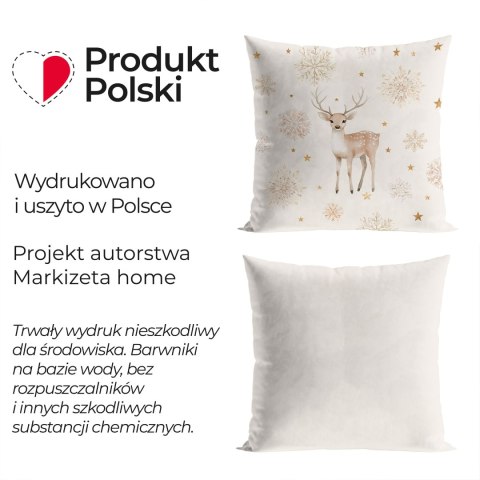 JELONKI, ZIMOWA OPOWIEŚĆ Poszewka dekoracyjna VELVET, 40x40cm, kolor 004 beżowy PBN346/POP/004/040040/1 JELONKI, ZIMOWA OPOWIEŚĆ Poszewka dekoracyjna VELVET, 40x40cm, kolor 004 beżowy PBN346/POP/004/040040/1