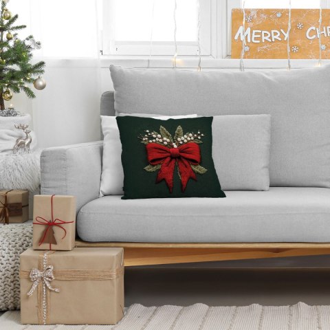 KOKARDA Z EFEKTEM WYSZYWANIA Poszewka dekoracyjna VELVET, 40x40cm, kolor 002 zielony PBN364/POP/002/040040/1 KOKARDA Z EFEKTEM WYSZYWANIA Poszewka dekoracyjna VELVET, 40x40cm, kolor 002 zielony PBN364/POP/002/040040/1