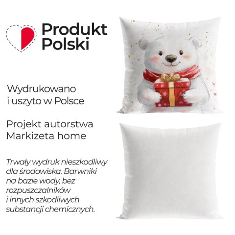 MISIEK, BAJKOWE ŚWIĘTA Poszewka dekoracyjna VELVET, 40x40cm, kolor biały PBN357/POP/001/040040/1 MISIEK, BAJKOWE ŚWIĘTA Poszewka dekoracyjna VELVET, 40x40cm, kolor biały PBN357/POP/001/040040/1