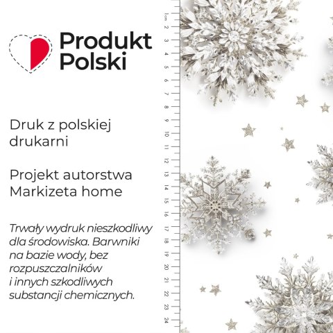 SREBRNE ŚNIEŻYNKI Tkanina dekoracyjna NINA WODOODPORNA, szer. 160cm, kolor biały DBN160/NIW/005/160000/1 SREBRNE ŚNIEŻYNKI Tkanina dekoracyjna NINA WODOODPORNA, szer. 160cm, kolor biały DBN160/NIW/005/160000/1