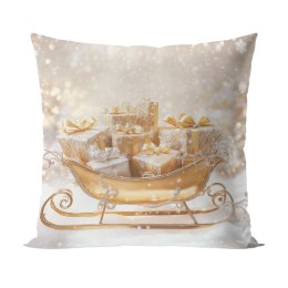 ZŁOTE SANIE Poszewka dekoracyjna VELVET, 40x40cm, kolor biało-złoty PBN370/POP/001/040040/1