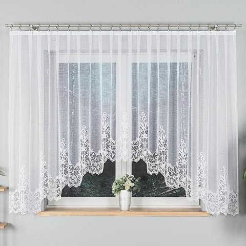 BERENIKA Firanka żakardowa gotowa, 160x430cm, kolor biały 004304/FBL/001/430160/1 BERENIKA Firanka żakardowa gotowa, 160x430cm, kolor biały 004304/FBL/001/430160/1