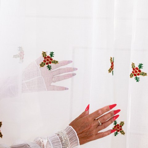 Firanka haftowana, wys. 280cm, kolor biały 626629/000/001/000280/1