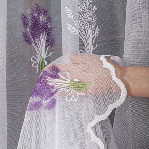 Firanka żakardowa drukowana ze wzorem po całości, wys. 160cm, kolor biały 018592/000/028/000160/1