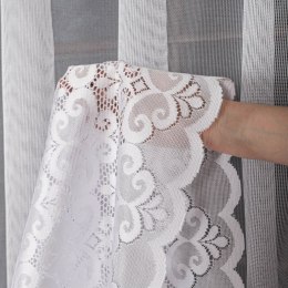 Firanka żakardowa ze wzorem na samym dole, wys. 155cm, kolor biały 015997/000/001/000155/1