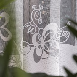 Firanka żakardowa ze wzorem na samym dole, wys. 155cm, kolor biały 107199/000/001/000155/1