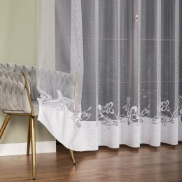Firanka żakardowa ze wzorem na samym dole, wys. 250cm, kolor biały 107199/000/001/000250/1
