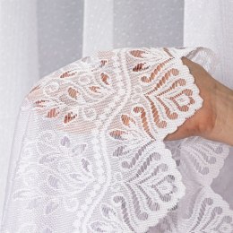 Firanka żakardowa ze wzorem pasowym, wys. 100cm, kolor biały 018534/000/001/000100/1