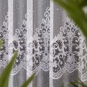Firanka żakardowa ze wzorem pasowym, wys. 170cm, kolor biały 019461/000/001/000170/1