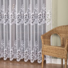 Firanka żakardowa ze wzorem pasowym, wys. 250cm, kolor biały 019461/000/001/000250/1
