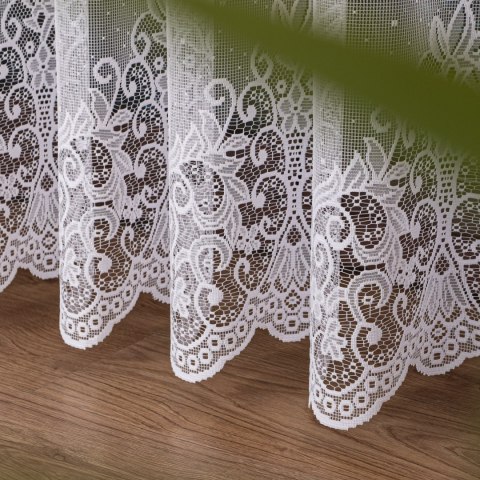 Firanka żakardowa ze wzorem pasowym, wys. 250cm, kolor biały 019461/000/001/000250/1