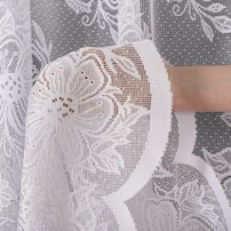 Firanka żakardowa ze wzorem po całości, wys. 155cm, kolor biały 004713/000/001/000155/1
