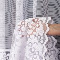 Firanka żakardowa ze wzorem po całości, wys. 160cm, kolor biały 017563/000/001/000160/1