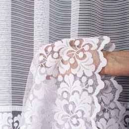 Firanka żakardowa ze wzorem po całości, wys. 160cm, kolor biały 017563/000/001/000160/1