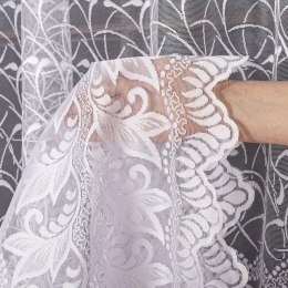 Firanka żakardowa ze wzorem po całości, wys. 160cm, kolor biały 049348/000/001/000160/1