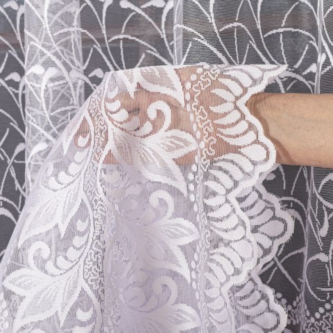 Firanka żakardowa ze wzorem po całości, wys. 170cm, kolor biały 049348/000/001/000170/1