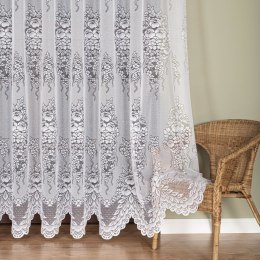 Firanka żakardowa ze wzorem po całości, wys. 220cm, kolor biały 361350/000/001/000220/1