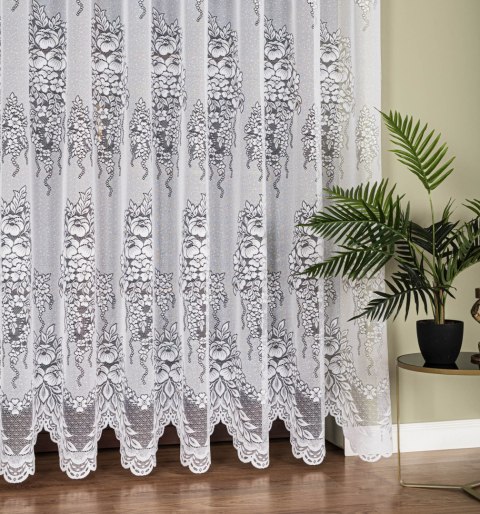 Firanka żakardowa ze wzorem po całości, wys. 230cm, kolor biały 361350/000/001/000230/1