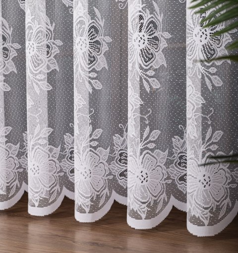 Firanka żakardowa ze wzorem po całości, wys. 250cm, kolor biały 004713/000/001/000250/1