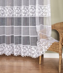 Firanka żakardowa ze wzorem po całości, wys. 250cm, kolor biały 017563/000/001/000250/1