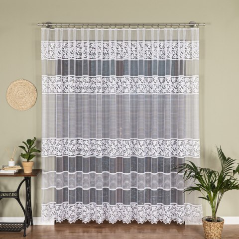 Firanka żakardowa ze wzorem po całości, wys. 250cm, kolor biały 017563/000/001/000250/1