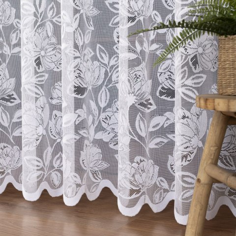 Firanka żakardowa ze wzorem po całości, wys. 250cm, kolor biały 037800/000/001/000250/1