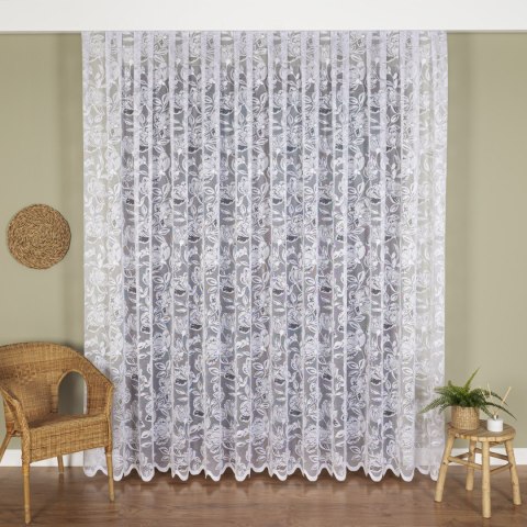 Firanka żakardowa ze wzorem po całości, wys. 250cm, kolor biały 037800/000/001/000250/1