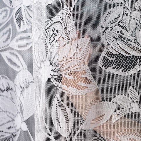 Firanka żakardowa ze wzorem po całości, wys. 250cm, kolor biały 037800/000/001/000250/1