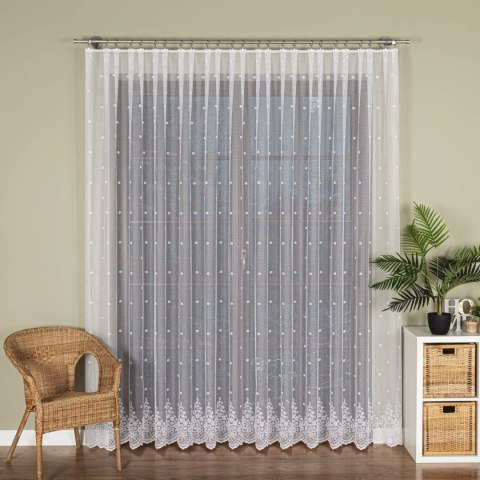 Firanka żakardowa ze wzorem po całości, wys. 250cm, kolor biały 131011/000/001/000250/1