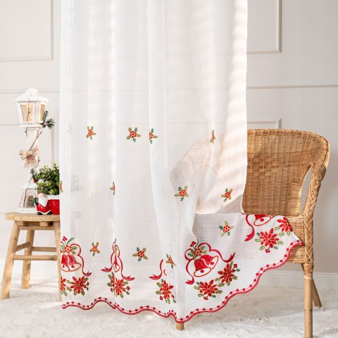 HOLLY Firana gotowa na przelotkach, 250x140cm, kolor biały 626629/FGP/001/140250/1