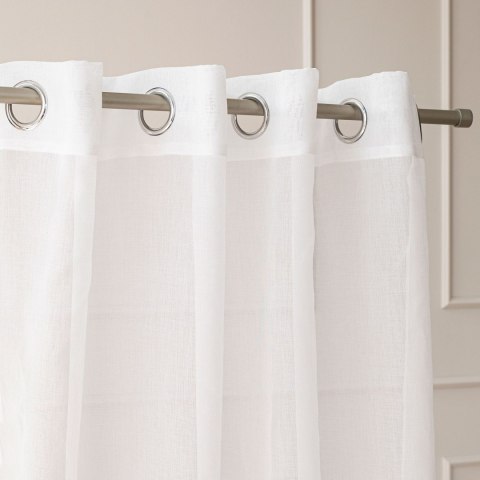 HOLLY Firana gotowa na przelotkach, 250x140cm, kolor biały 626629/FGP/001/140250/1